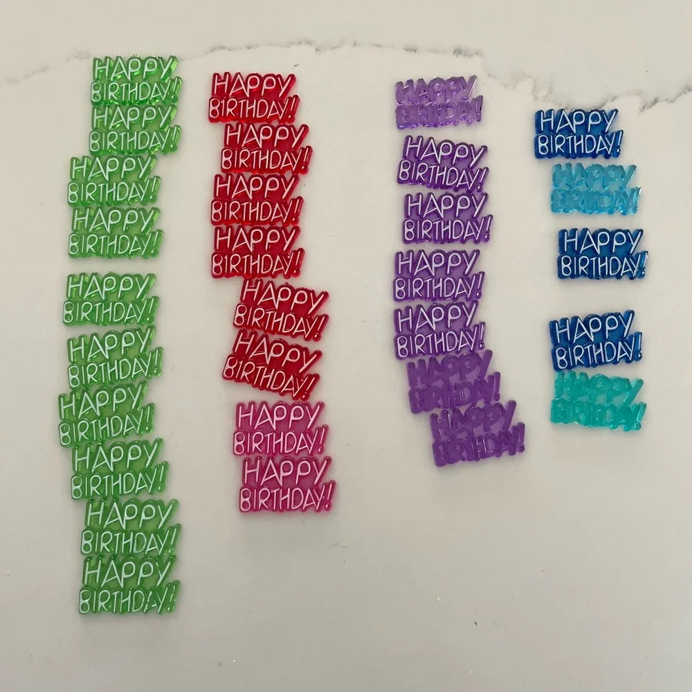 Happy birthday plastic signs and letters/numbers for cakes & cupcakes & signs!